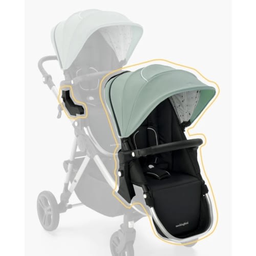 2nd Seat Kit 2.0 Sage/Watercolor Dots/Silver and Black Leather