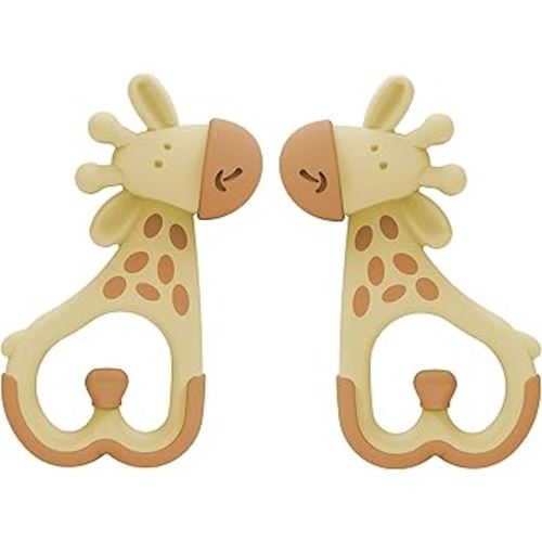 Dr. Brown's Ridgees Giraffe, Massaging Baby Teether, Designed by a Pediatric Dentist, BPA Free, 3m+ (Pack of 2)
