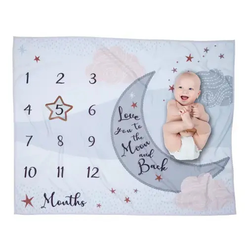 Goodnight Moon Milestone Photo Opportunity Soft Fleece Baby Blanket – Lambs & Ivy