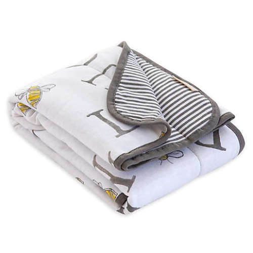 Burt's Bees Baby® A-Bee-C Organic Cotton Receiving Blanket in Charcoal