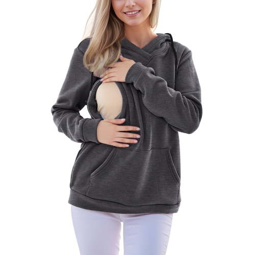 Women's Maternity Nursing Tops Hoodie Fleece Breastfeeding Shirts Clothes