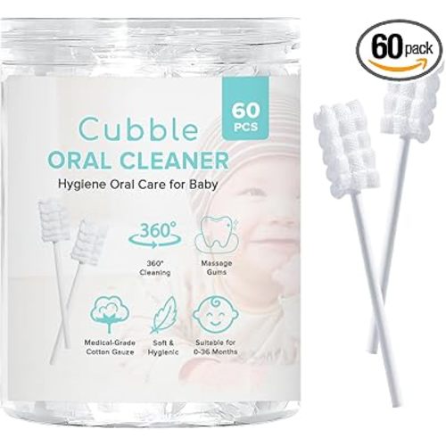Baby Tongue Cleaner, 60pcs, Disposable Infant Toothbrush, Hygiene Oral Care Oral Wipes for Baby and Infant