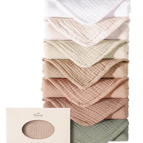 Amazon.com: Konssy 7-Pack Muslin Baby Burp Cloths, 6-Layer 100% Cotton | Soft & Absorbent, Easy to Wash & Dry Quickly, Large Burping Clothes for Unisex Newborn, Baby Girls and Boys (Fog Green)