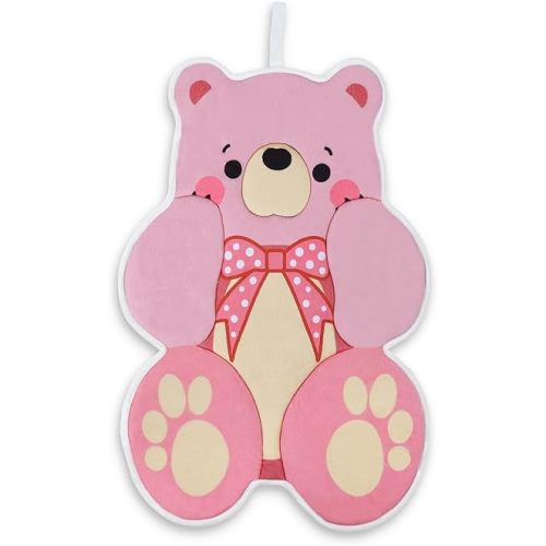 Premium Bear-Shaped Baby Bath Pad - The Original Washer-Safe Seat, Pediatrician-Recommended for Newborns to 6M+, Ultra-Soft Non-Slip Mat, Pink