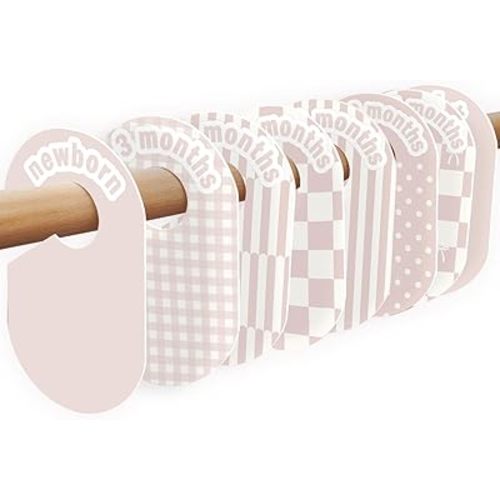 8 Pack Baby Closet Dividers – Pure Green Nursery Organizer for Baby Clothes 0-24 Months, Closet Size Markers, Baby Clothing Organizer for Nursery (Mauve)