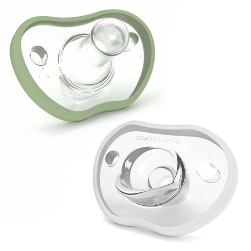 Nanobebe Flexy Newborn Pacifier, Newborn 0-3m | Sage & White | 2 Pack - Walmart Exclusive