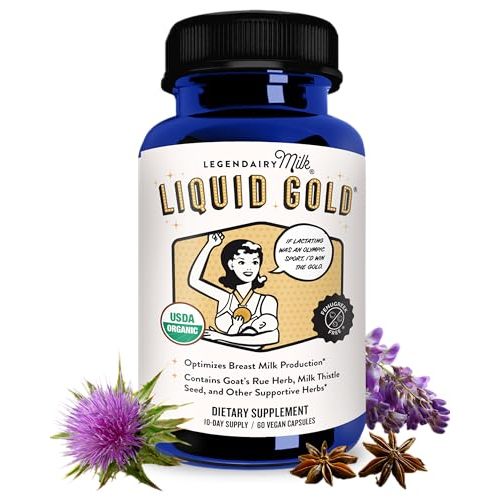 Legendairy Milk Liquid Gold Lactation Support | Lactation Supplement with Organic Goats Rue, Milk Thistle, Shatavari, Fennel, Alfalfa & Anise | Breastfeeding Supplements, 60 Count