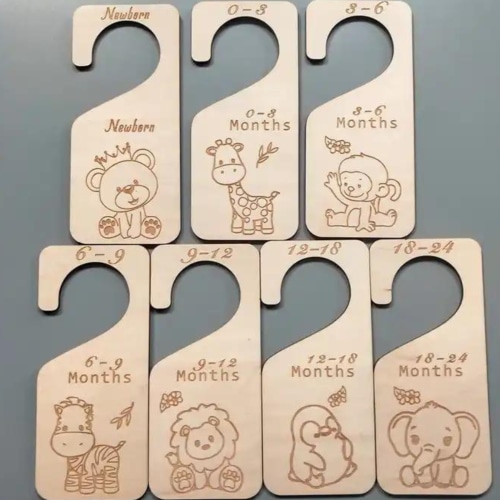 Newborn Baby Closet Dividers Set for Nursery Wooden Hanger for Baby Clothes Organizer