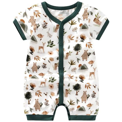 BINIDUCKLING Baby Summer Romper 95% Viscose Made from Bamboo, 5% Spandex Buttery Soft Snap Up Jumpsuits Newborn - 24 Months