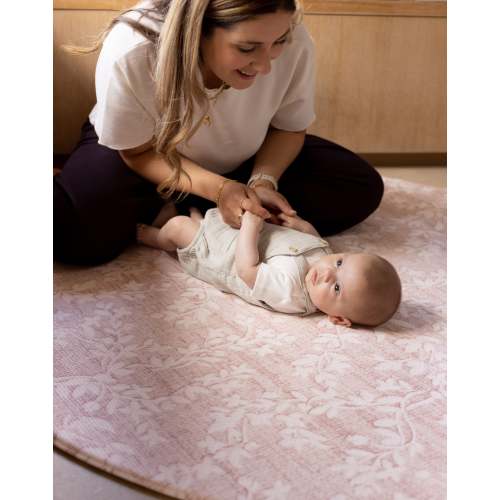 The Aster Baby Play Mat | Pink Floral Memory Foam Floor Mat – Totter and Tumble LLC