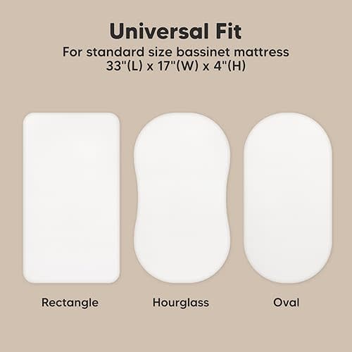 2-Pack Organic Bassinet Sheets -100% Cotton Bassinet Mattress Sheets (Soft White)