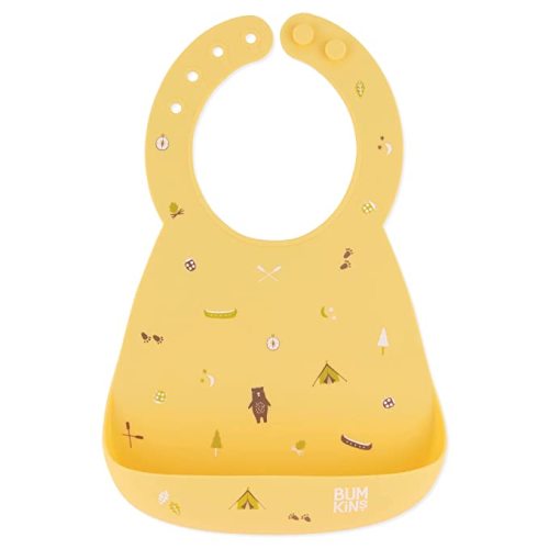Bumkins Bibs, Silicone Pocket for Babies, Baby Bib for Girl or Boy, for 6-24 Months Up to Toddler, Essential Must Have for Eating, Feeding, Baby Led Weaning Supplies, Mess Saving, Camp Gear Yellow