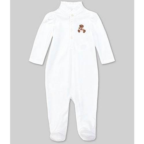 Ralph Lauren Baby Girls Long-Sleeve Polo Bear Footie Coverall | Dillard's