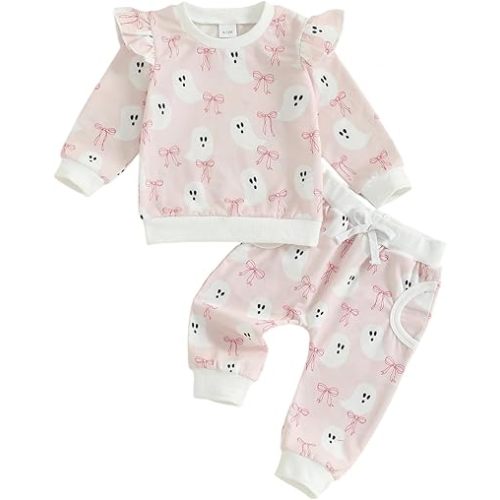 Toddler Baby Girl Christmas Outfit Santa Claus Long Sleeve Pullover Sweatshirts Pants Cute Fall Winter Clothes