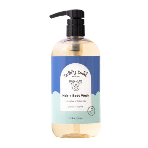 TUBBY TODD Hair + Body Wash, Baby Shampoo and Body Wash | Gentle, Natural Baby Wash for Newborns, Babies, and Toddlers, Non-Toxic, Hypoallergenic, 25 oz, Lavender Rosemary