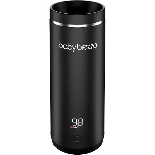 Baby Brezza Portable Warmer – 3X Faster Baby Bottle Warming - Travel Breastmilk and Formula Warmer - Safe, Even Heating - Up to 9oz - No Adapters, Black
