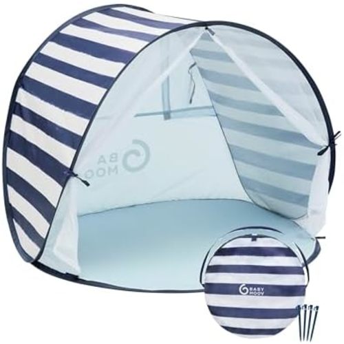 Babymoov Anti-UV Baby & Toddler Beach Tent, Pop-Up Sun Shade Shelter with UPF 50+ Protection, Portable Outdoor Canopy, Ventilated Shade, Floor Mat & Carry Bag, Marine