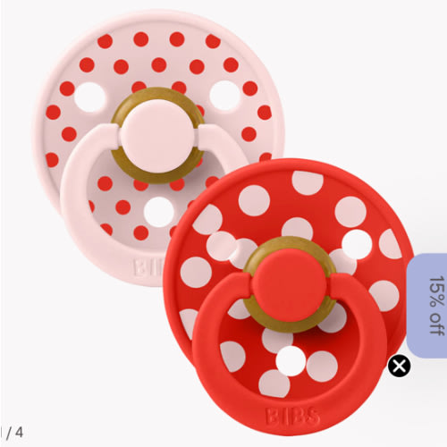 BIBS STUDIO Pacifiers 2 Pack Polka | Blossom/Candy Apple – Bibsworld store US