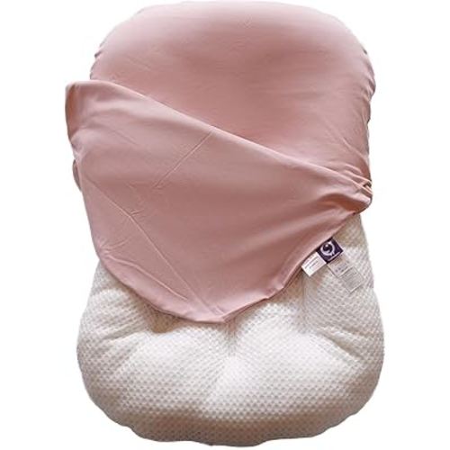 CooCooBaby Infant Lounger, Baby Nest Cover for Baby Girls & Boys, Newborn Essentials for Baby 0-12 Months, 100% Cotton Breathable (Mistyrose)