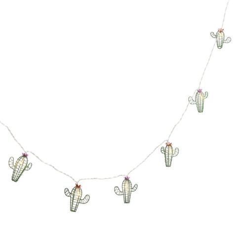 Flowering Cactus LED 10 Bulb Battery Operated String Lights