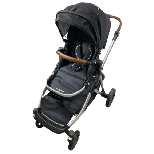 Mockingbird Single to Double 2.0 Stroller, 2025, Black, Silver With Penny Leather, Watercolor Drops