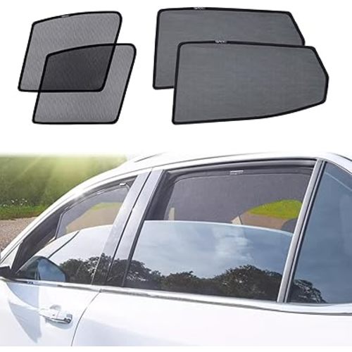 Car Magnetic Sun Protection Curtain 4PCS Fit for Honda CR-V 2012-2016 UV Protection, Insect Screen, Rear Passenger Side Window Visor-Black