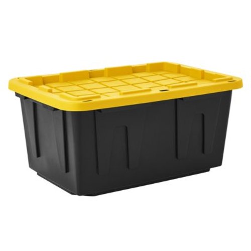 Member's Mark 27 Gallon Heavy-Duty Black and Yellow Storage Tote, 20.6" D x 30.6" W x 14.3" H, 1 pack or 4 pack - Samsclub.com