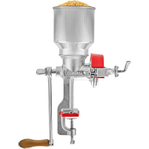 Victoria Manual Cast Iron Grain Mill with High Hopper, Premium Corn-Grinding Mill and Grain Grinder, Made in Colombia