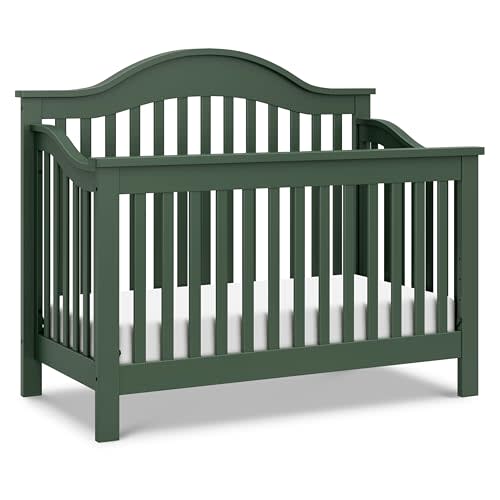 Davinci Jayden 4-in-1 Convertible Crib, GREENGUARD Certified, Forest Green | Converts to Toddler Bed, Daybed & Full-Size Bed - 4 Adjustable Mattress Heights - Conversion Kits Sold Separately