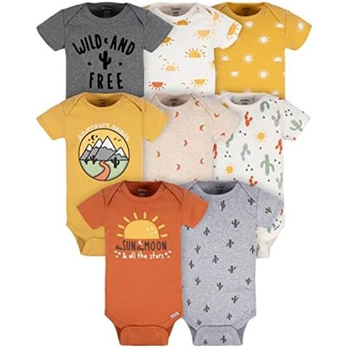 Gerber Baby Girls' 8-pack Short Sleeve Onesies Bodysuits