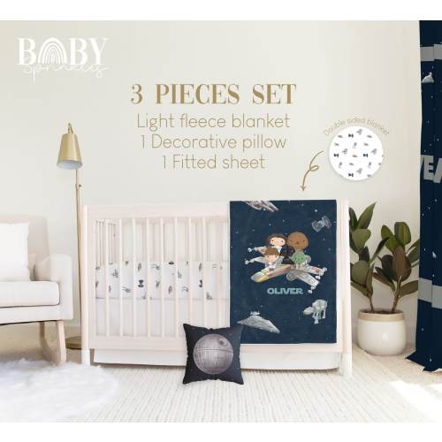 Star Wars Baby Crib Bedding Set: Jedi Nursery Decor, Personalized Blanket