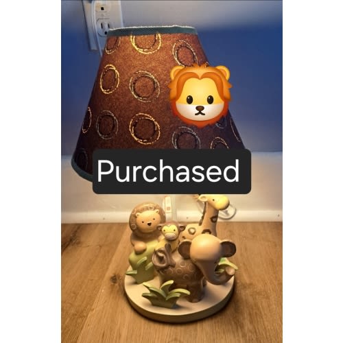Lamb's & Ivy Jungle animals Lamp Elephant•Monkey•Giraffe•Great Condition
