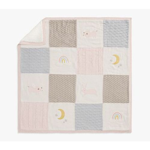 Oversized Bunny Heirloom Baby Blanket , 47x47 , Multi