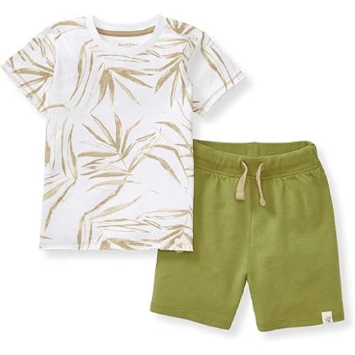 Burt's Bees Baby baby-boys Short Sleeve Shirt and Pant Set, Top & Bottom Outfit, 100% Organic Cotton