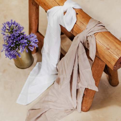 Linen Swaddle - Oversized Swaddle - Certified European Linen | Lilla & Charles White and Charcoal
