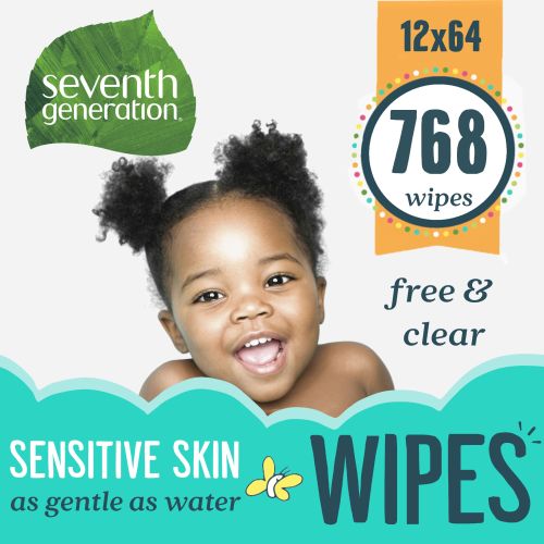 Seventh Generation Baby Wipes Sensitive Protection Diaper Wipes with Snap Seal 768 Count