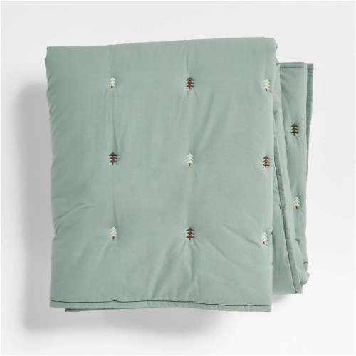 Puffy Tree Icon Green Kids Throw Blanket