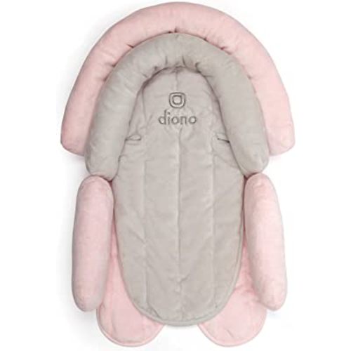 Diono Cuddle Soft 2-in-1 Baby Head Neck Body Support Pillow For Newborn Baby Super Soft Car Seat Insert Cushion, Perfect for Infant Car Seats, Convertible Car Seats, Strollers, Gray/Pink