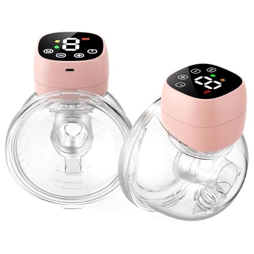 Hands Free Breast Pump, Wearable Breastfeeding Pump 3 Modes & 9 Levels, Double Electric Portable Pump Low Noise with Long Battery Life 2 Pack Pink