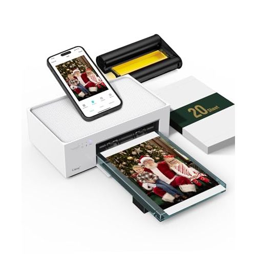 Liene M100 4x6'' Photo Printer, Wi-Fi Picture Printer, 20 Sheets, Full-Color Photo, Instant Phone Printer for iPhone, Android, Smartphone, Thermal Dye Sublimation, Portable Photo Printer for Home Use