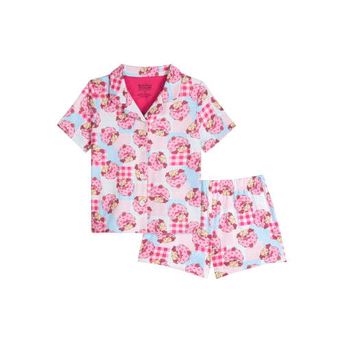 Strawberry Shortcake Toddler Girls Short Sleeve Button Front Top and Sleep Shorts, 2-Piece, Sizes 2T-5T