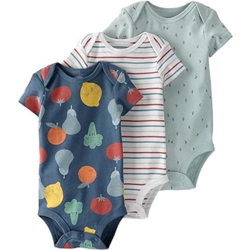Amazon.com: little planet by carter's Baby 3-Pack Organic Cotton Short-Sleeve Rib Bodysuits: Clothing, Shoes & Jewelry