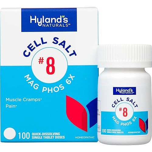 Hyland's No. 8 Cell Salt Mag Phos 6X, PMS Relief, Natural Homeopathic Relief of Menstrual Pain and Muscle Cramp Symptoms, Muscle Relaxer, Quick Dissolving Tablets, 100 Count