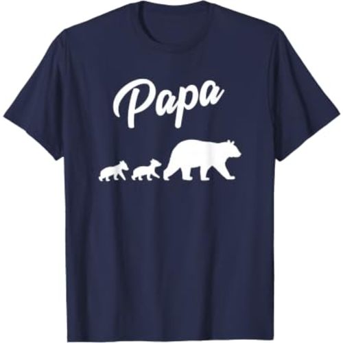 Twin Dad Papa Bear Two Cubs | 2 Kids T-Shirt