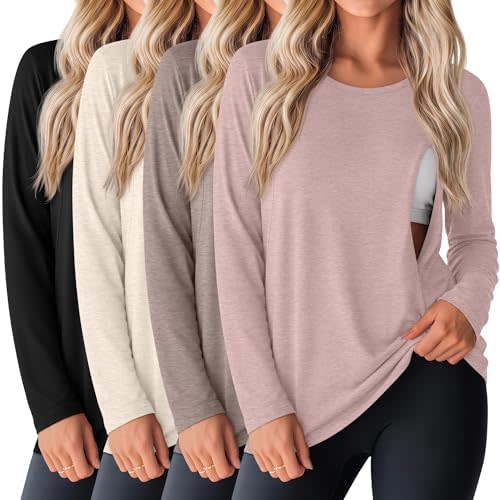 Oakgarden 4 Pack Women Cotton Nursing Tops for Breastfeeding