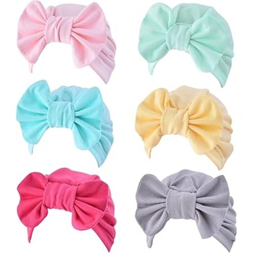 Baby Turban Hat for Girl Boy 0-3 Years Old Infant Bow Head Wrap Soft Knotting Cap for Toddler Kids Babies