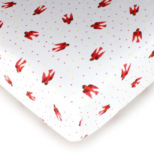 Red Bird | Organic Crib Sheets – L'ovedbaby