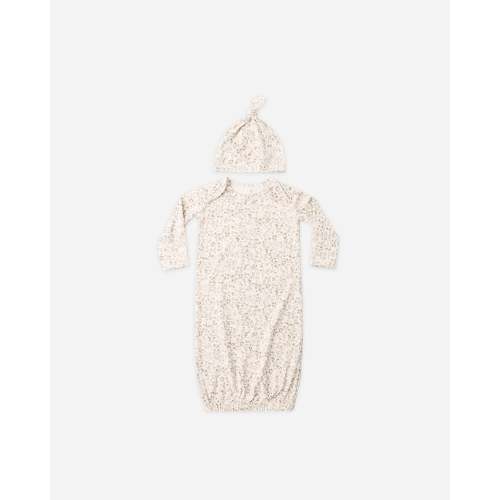 Bamboo Baby Gown + Hat Set Bloom