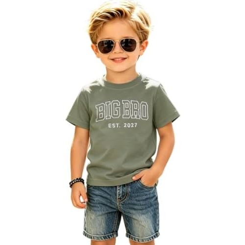 Big Brother Shirt Toddler Boy Big Bro Est. 2027 Embroidery Tshirt Gift Tops