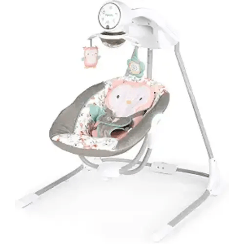 Ingenuity InLighten 5-Speed Baby Swing for Infant, Newborn to 9 Months, Owl